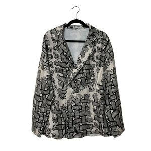 Baofengyu Double Breasted Blazer in Abstract Ropes Print Sz XL